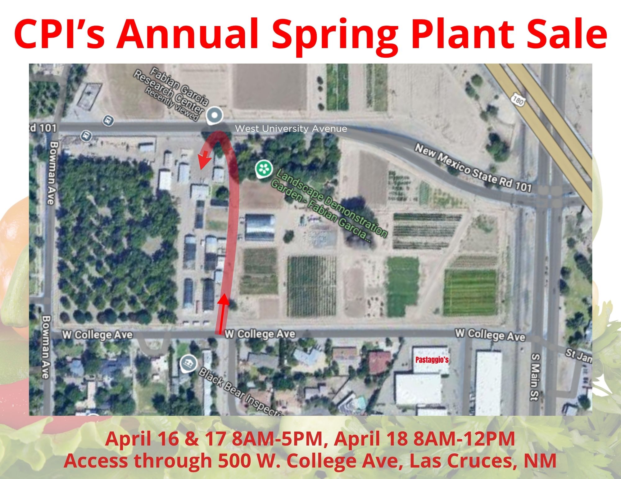 Map of the Chile Pepper Institute plant sale location